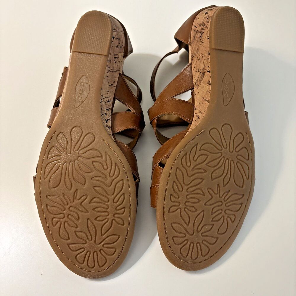 b.o.c Brown Wedge Gladiator Sandals Back Zip Cushioned Insole Excellent 11M - Picture 7 of 8